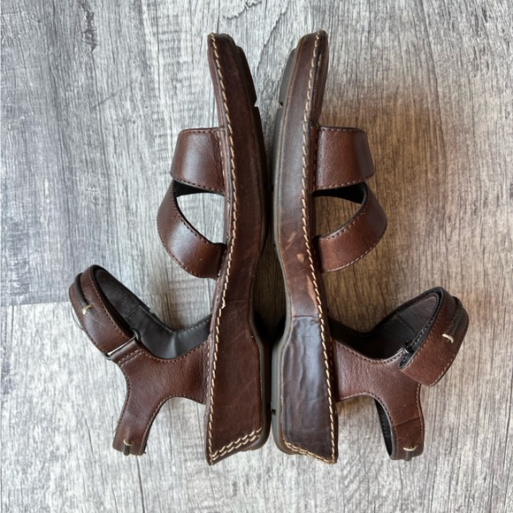 Timberland Sandals Leather Ankle Strap Wedge Smart Comfort System Women's 7 - Picture 3 of 10